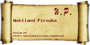 Wohlland Piroska névjegykártya