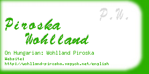 piroska wohlland business card